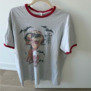 American Apparel Print Tee with Red Trim